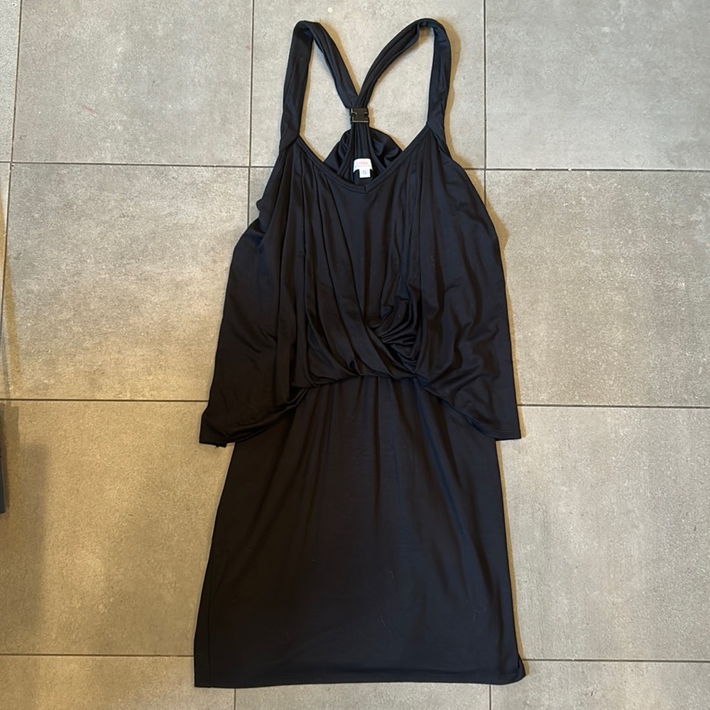 Trina Turk Black Twisted Razor Back Mini Dress